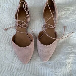 Jack Rogers Pink Lace-Up ballet shoes